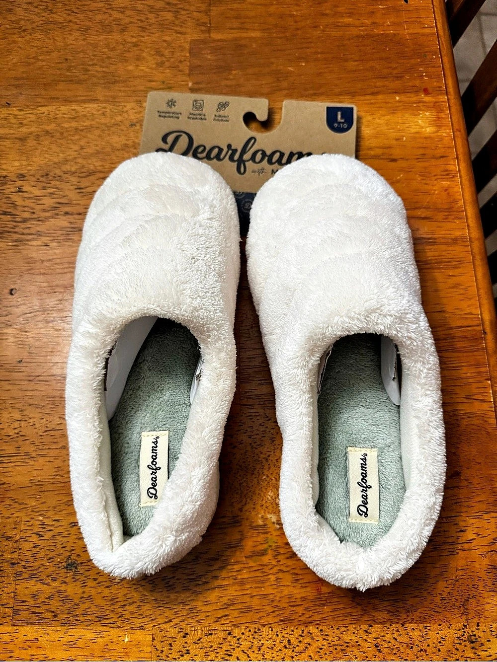 Dearfoams Memory Foam Slippers Plush Slippers US 9-10 NWT